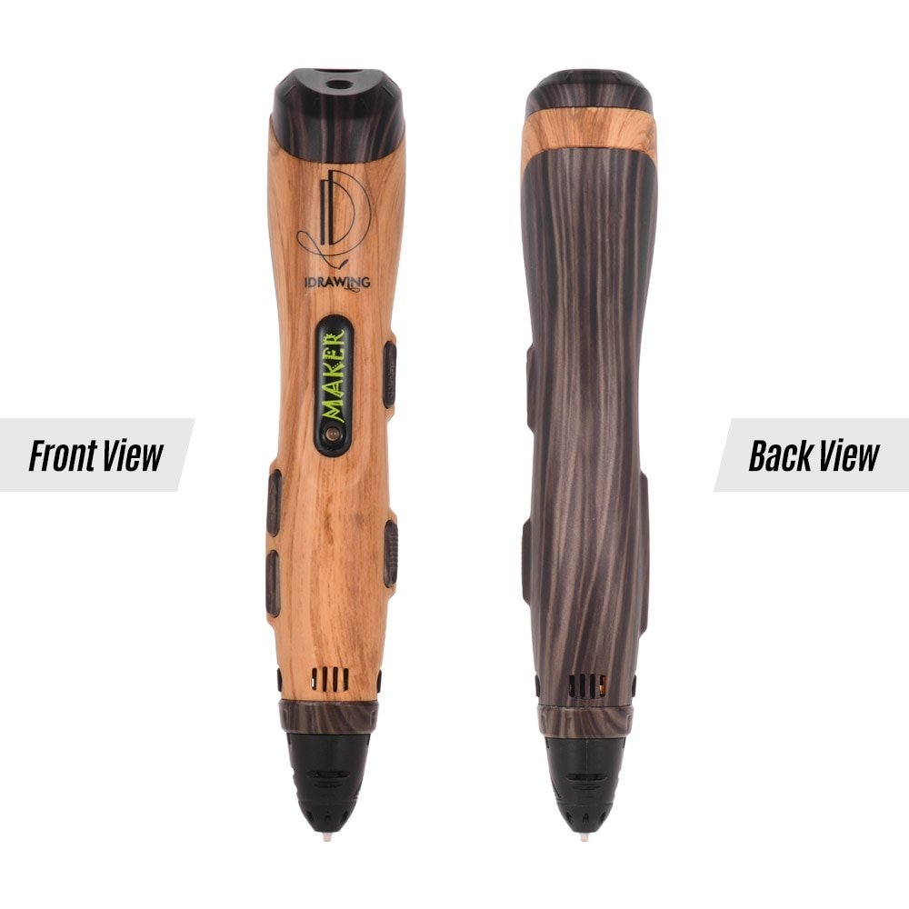 Wood Color 3D Printing Pen with Pen Guard and USB Cable