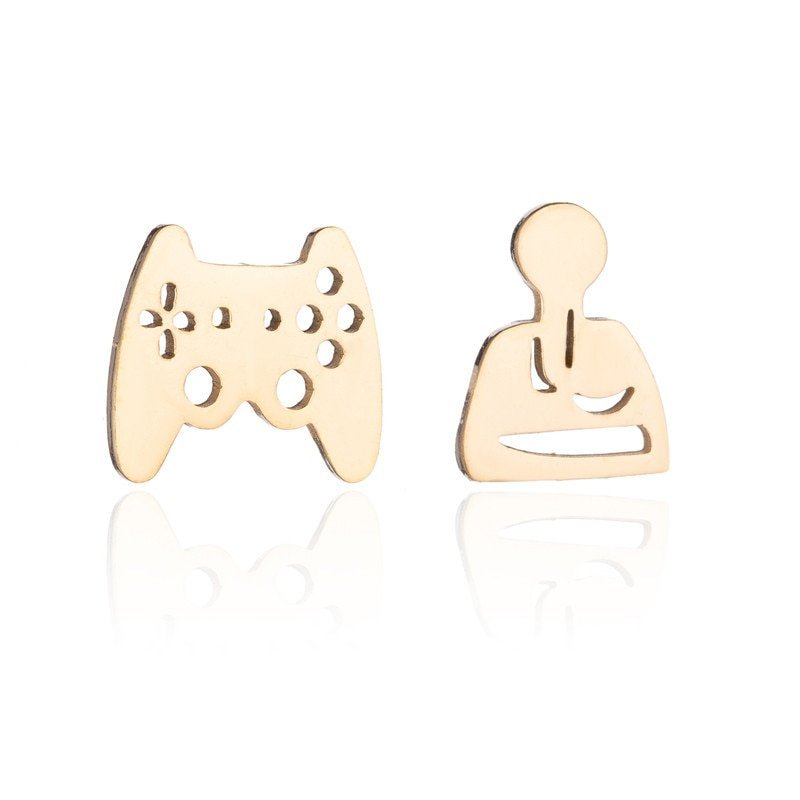Stainless Steel Game Controller and Joystick Stud Earrings