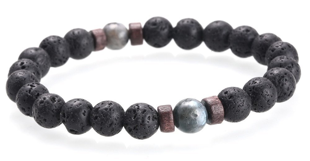 Men's Natural Moonstone Beaded Bracelet