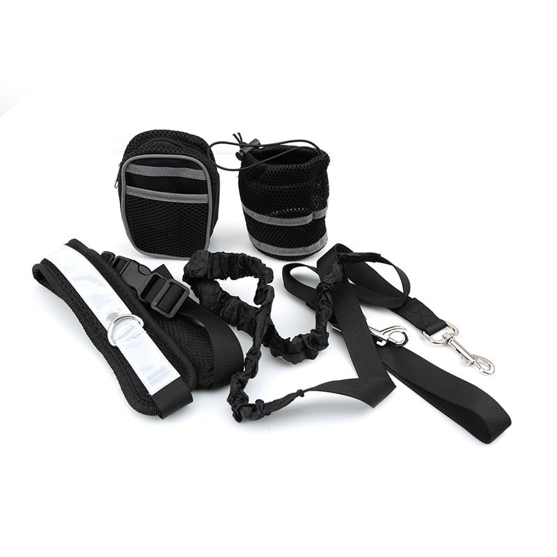 Dogs Elastic Running Leash and Collar Set