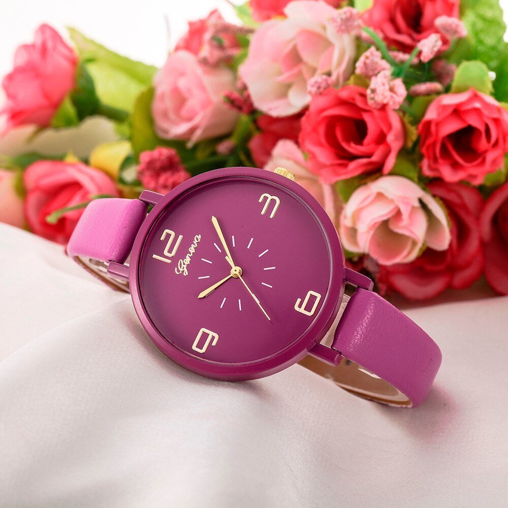 Women's  Quartz Watch with Faux Leather Band