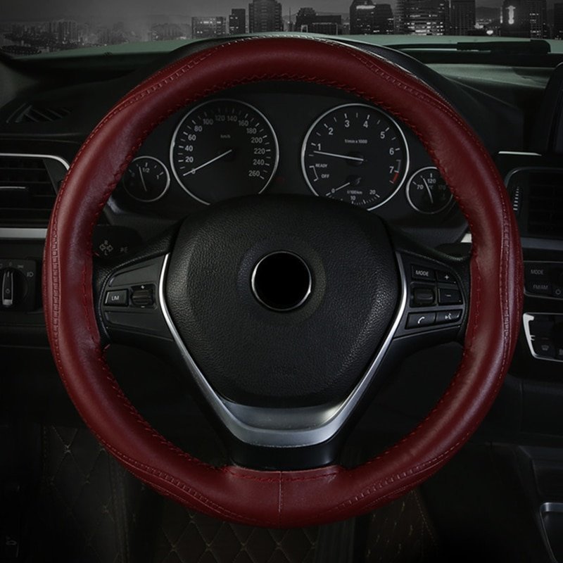 Patterned Leather Car Steering Wheel Cover